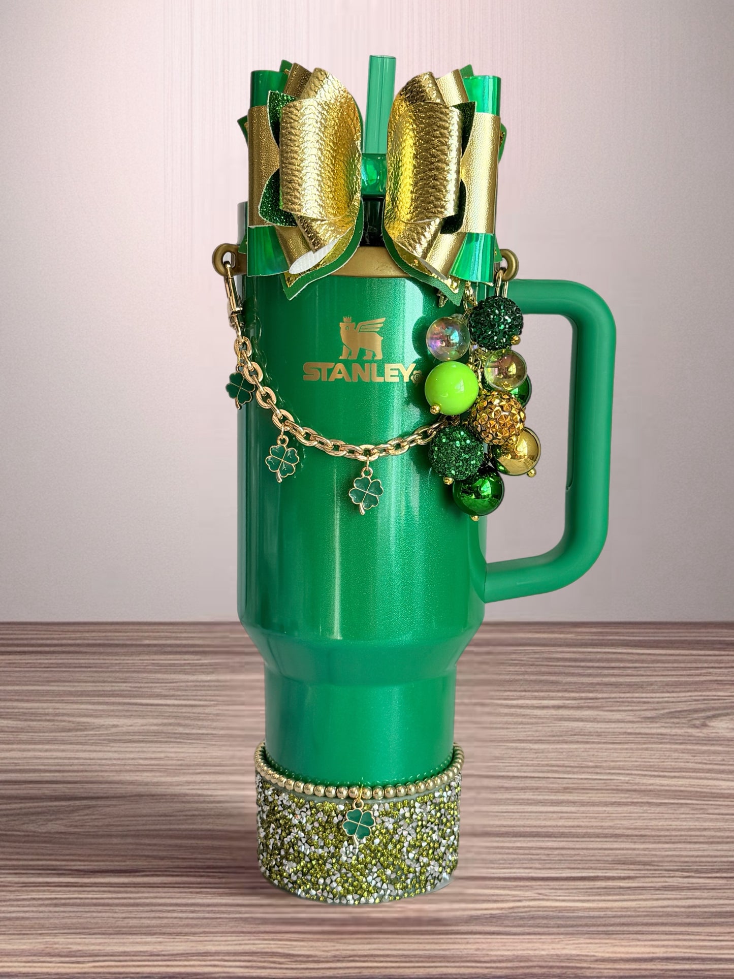 Lucky Clover Deluxe Tumbler Charm Necklace