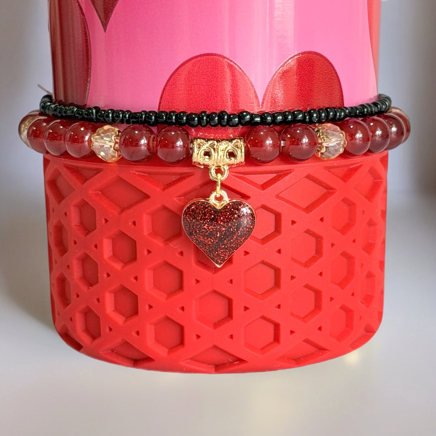 Red Heart Tumbler Bracelet