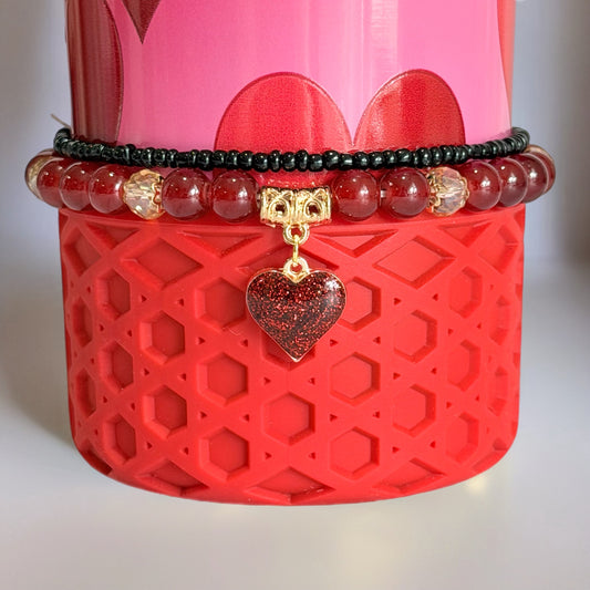 Red Heart Tumbler Bracelet
