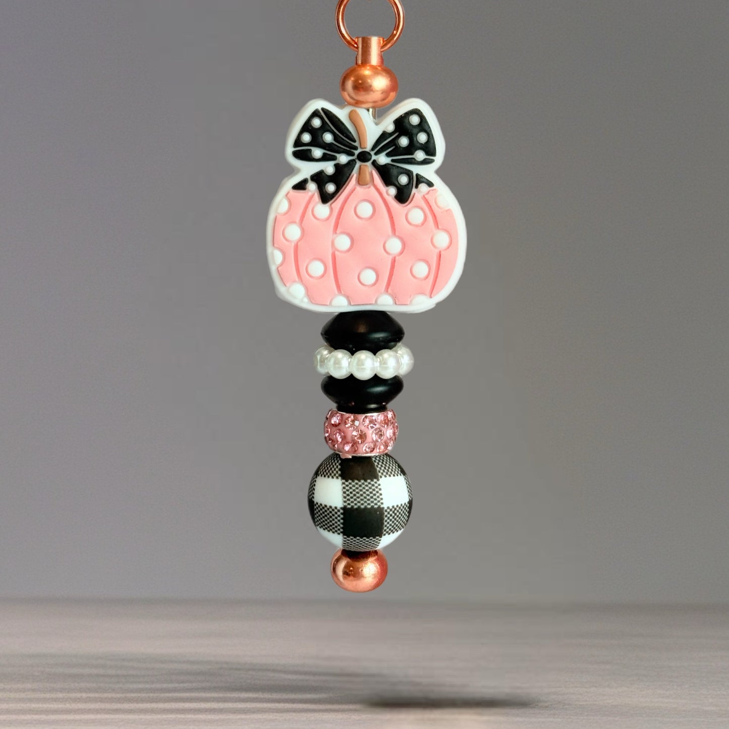 Pink Pumpkin Patch Bar Charm - Tumbler Handle Charm