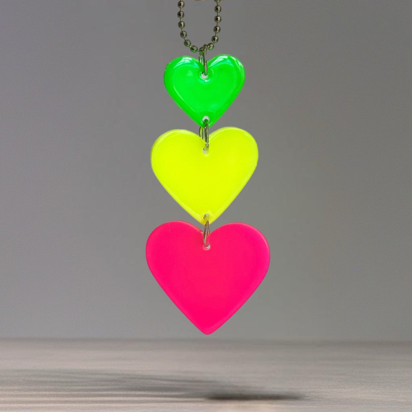 Shiny Neon Hearts Charm - Tumbler Handle Charm