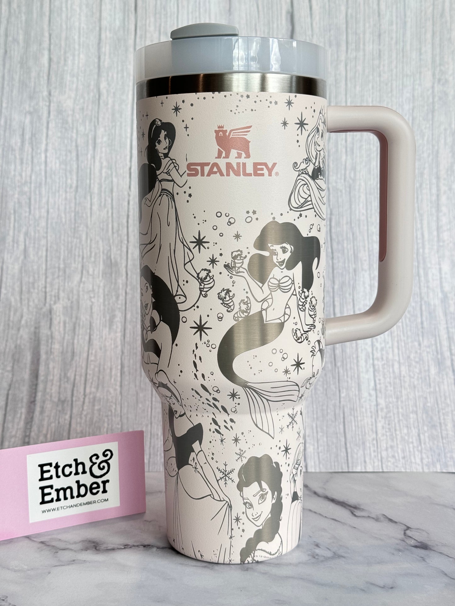 Princess ‘Maria’ Engraved Stanley 40oz- Ready to Ship- Rose Quartz