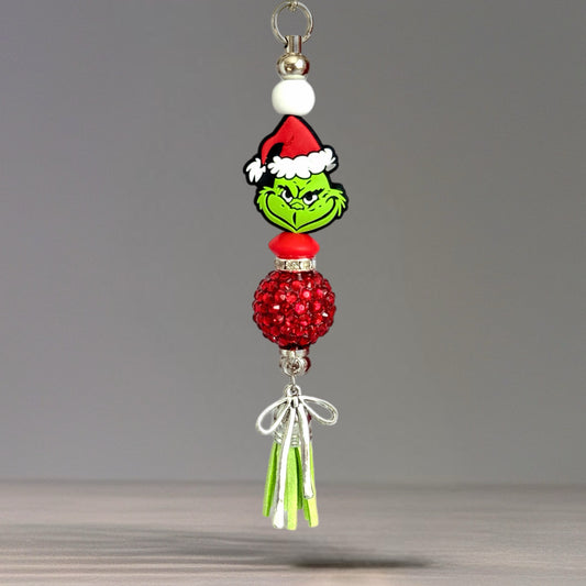 Red Grinch Bar Charm - Tumbler Handle Charm
