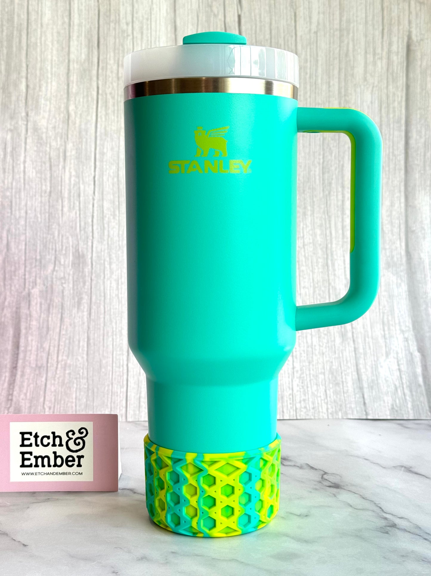 TROPICAL TEAL REMIX WAFFLE Tumbler Boot -fits 20-40oz New!