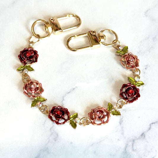 Roses in Bloom Deluxe Tumbler Charm Necklace