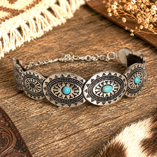 Silver Saddle Tumbler Bracelet