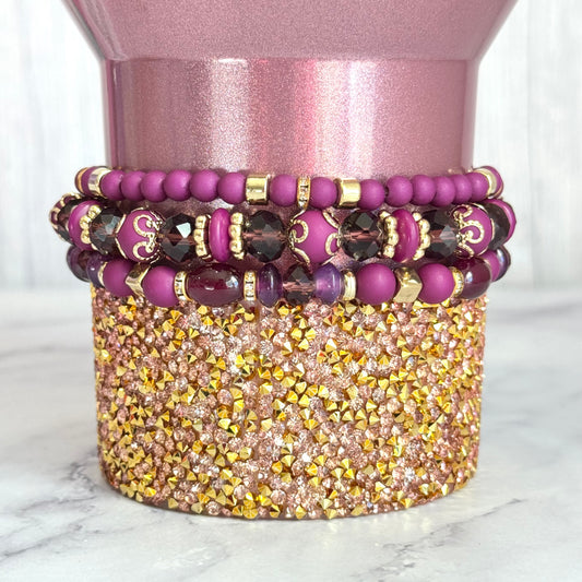 Primrose Purple Tumbler Bracelet Stack -fits 30-40oz