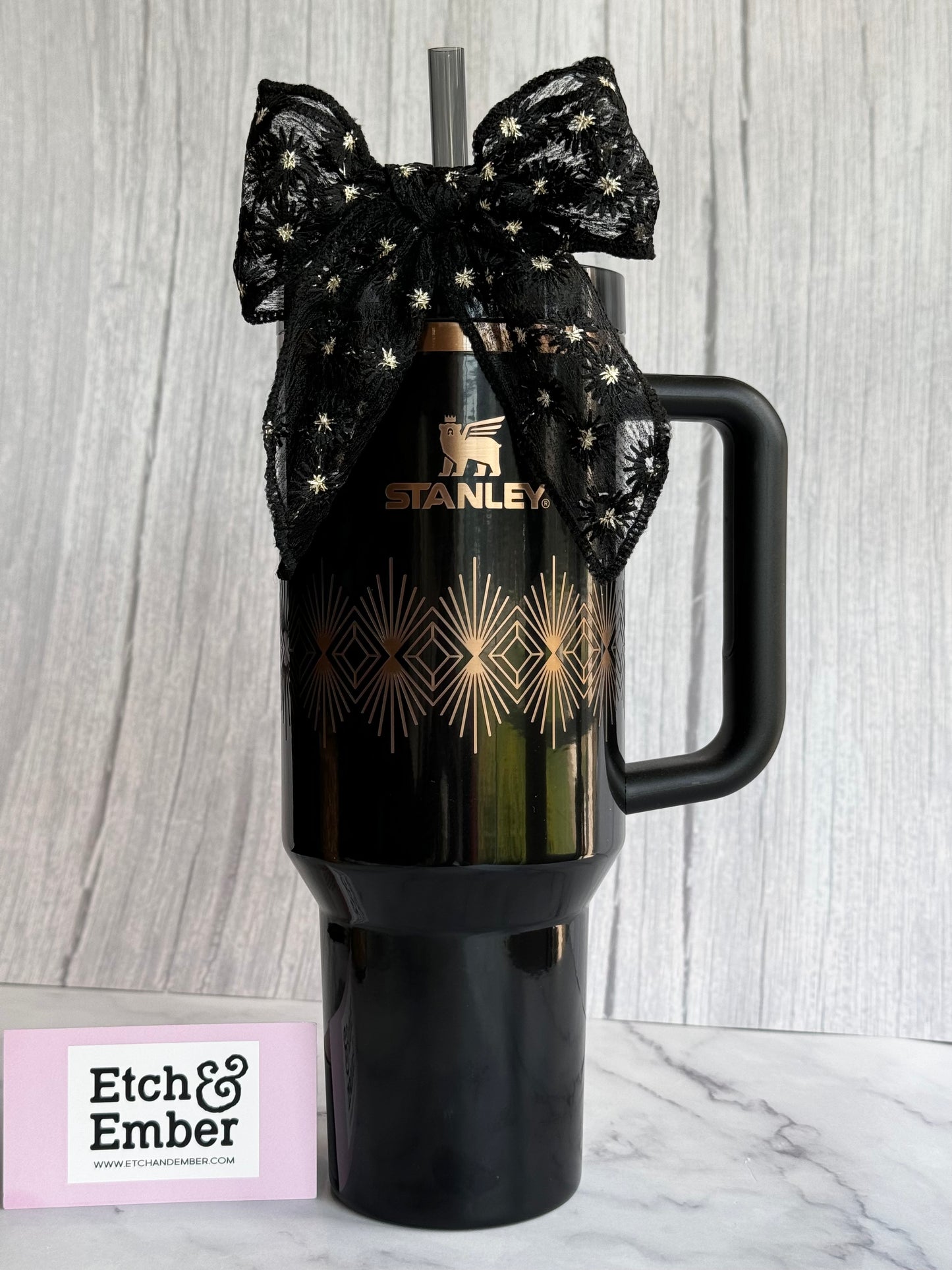 Dainty Black Tumbler Bow