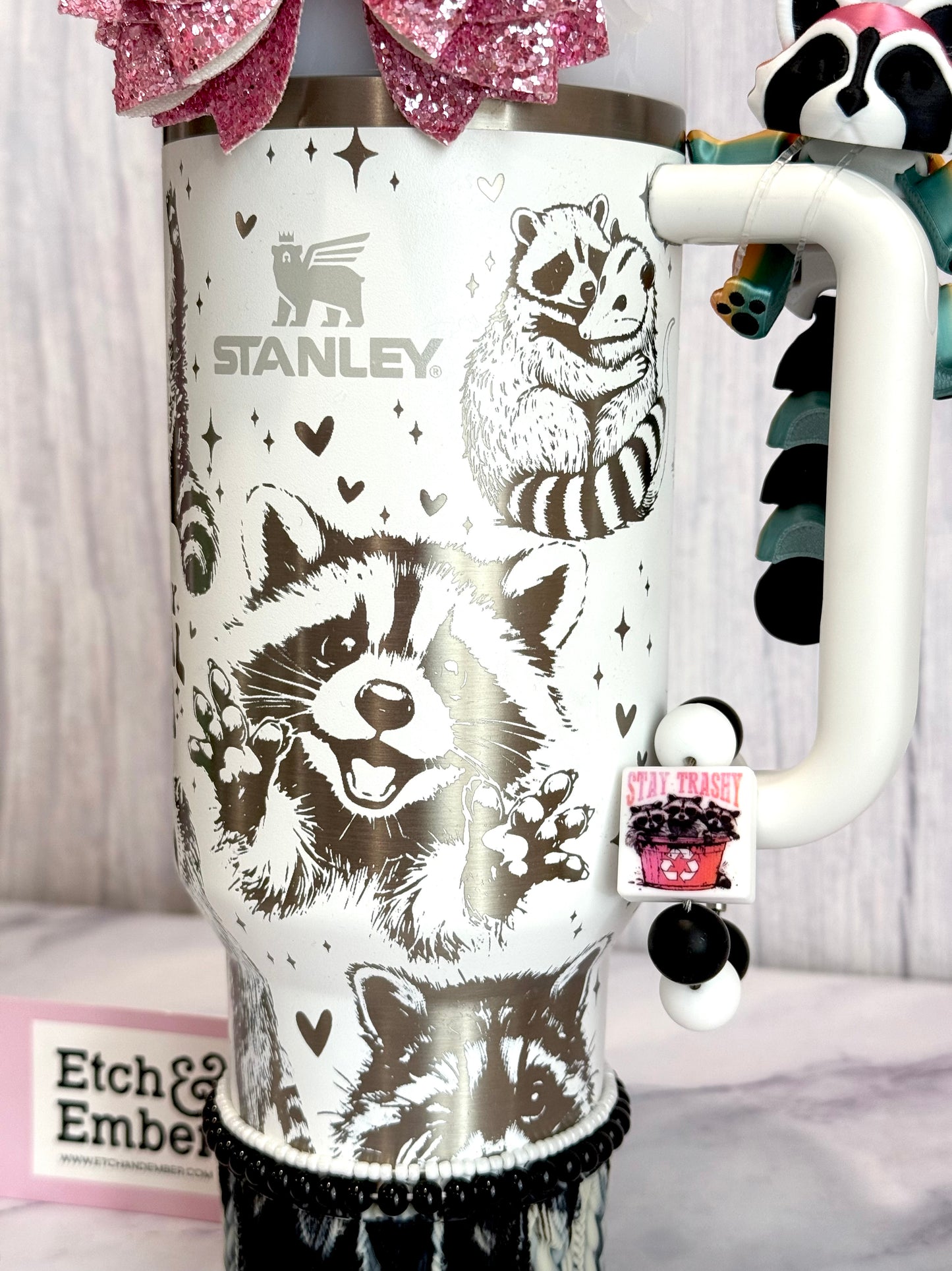 Stay Trashy Raccoon Bracelet - Tumbler Handle Charm