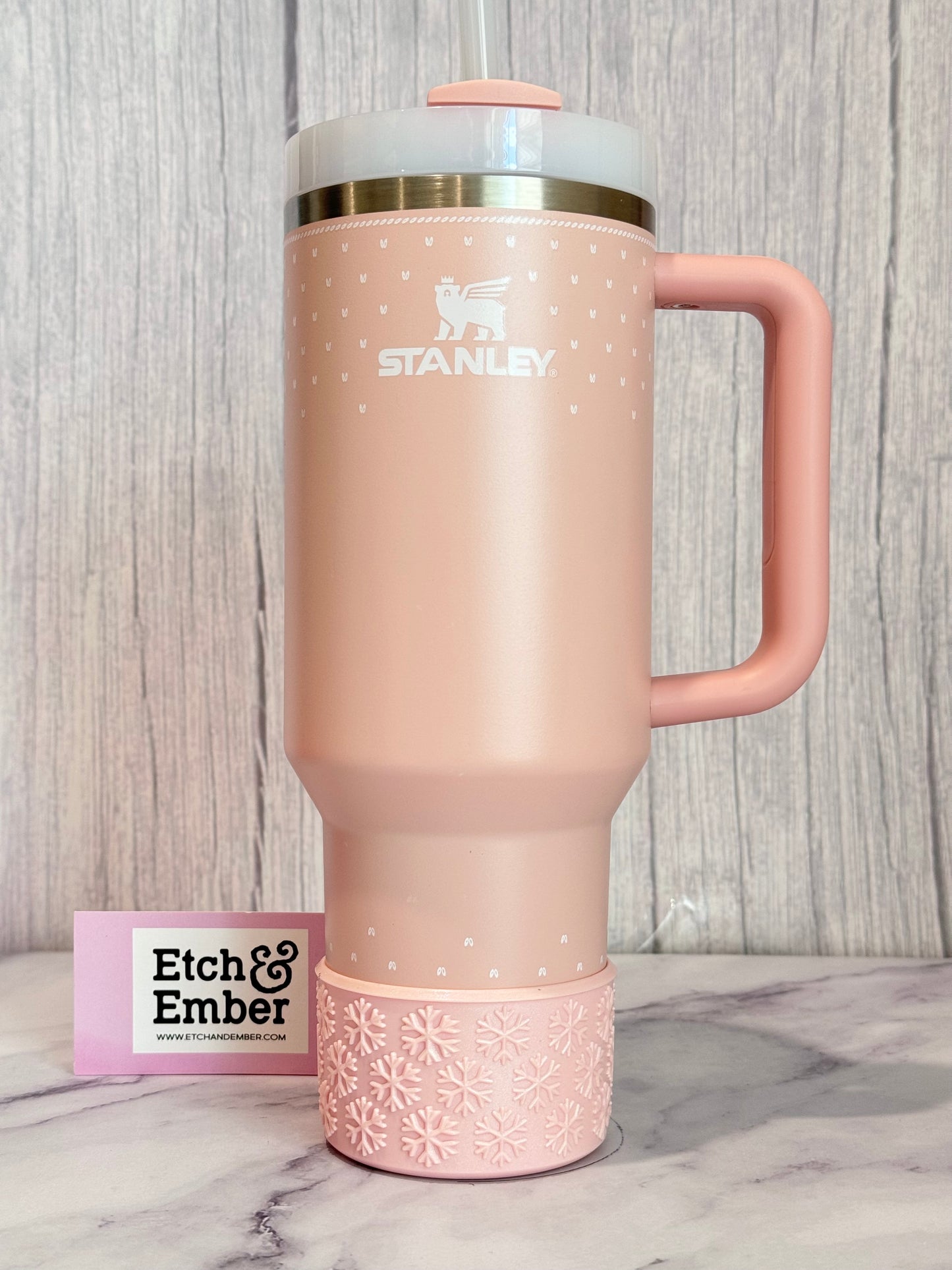 PINK SNOWFLAKES Tumbler Boot -fits 20-40oz New!