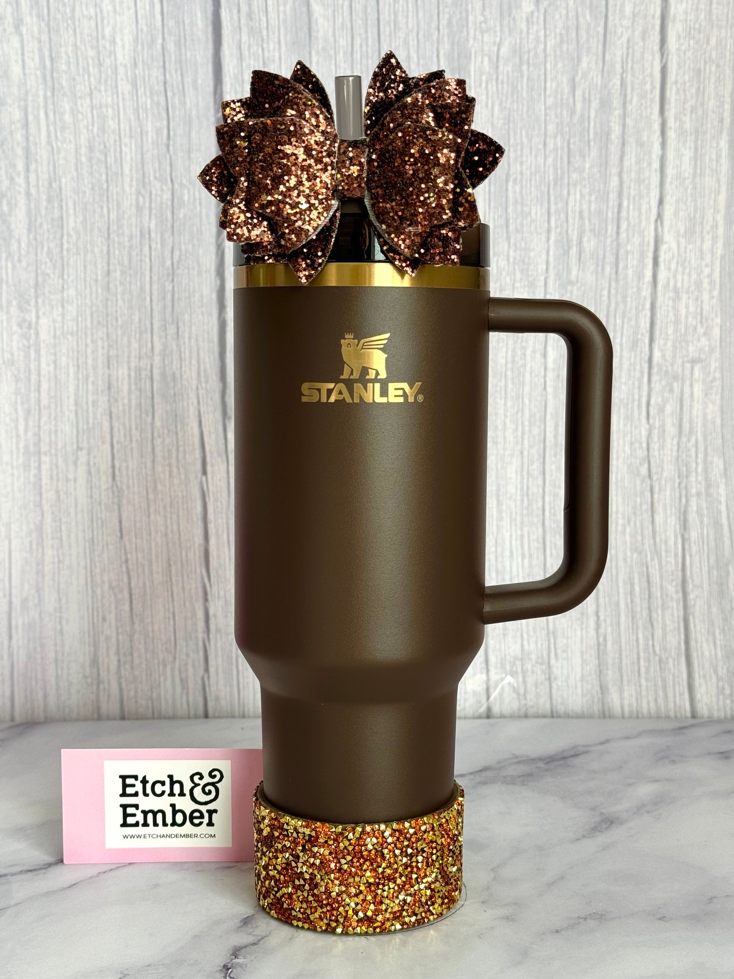 Chocolate Gold Druzy BLING Tumbler Boot -fits 40oz New!