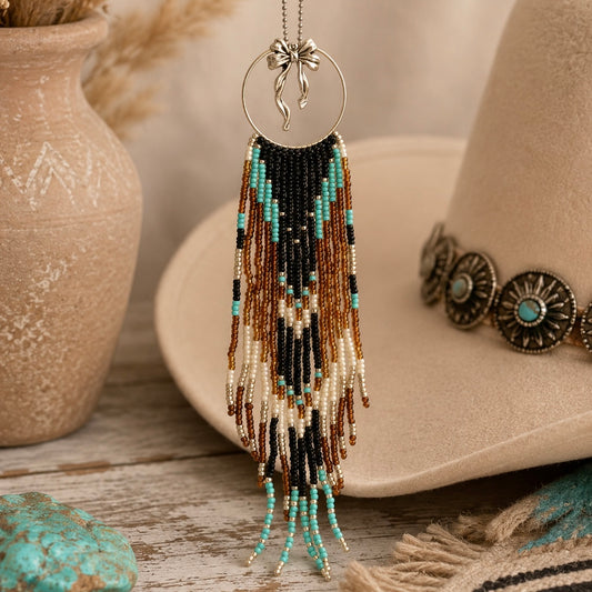 Western Beaded Fringe Charm - Tumbler Handle Charm