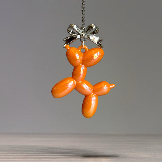 Orange Halloween Balloon Dog Charm - Tumbler Handle Charm