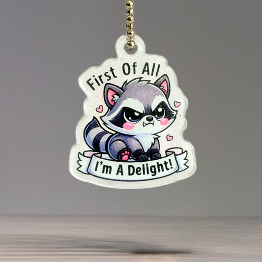 Delightful Raccoon Charm - Tumbler Handle Charm