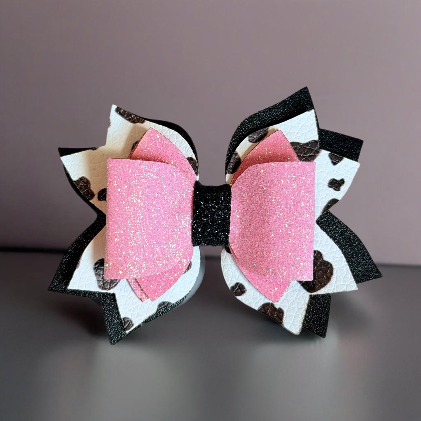 Cow Print Tumbler Bow