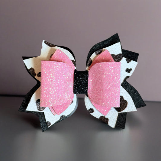 Cow Print Tumbler Bow