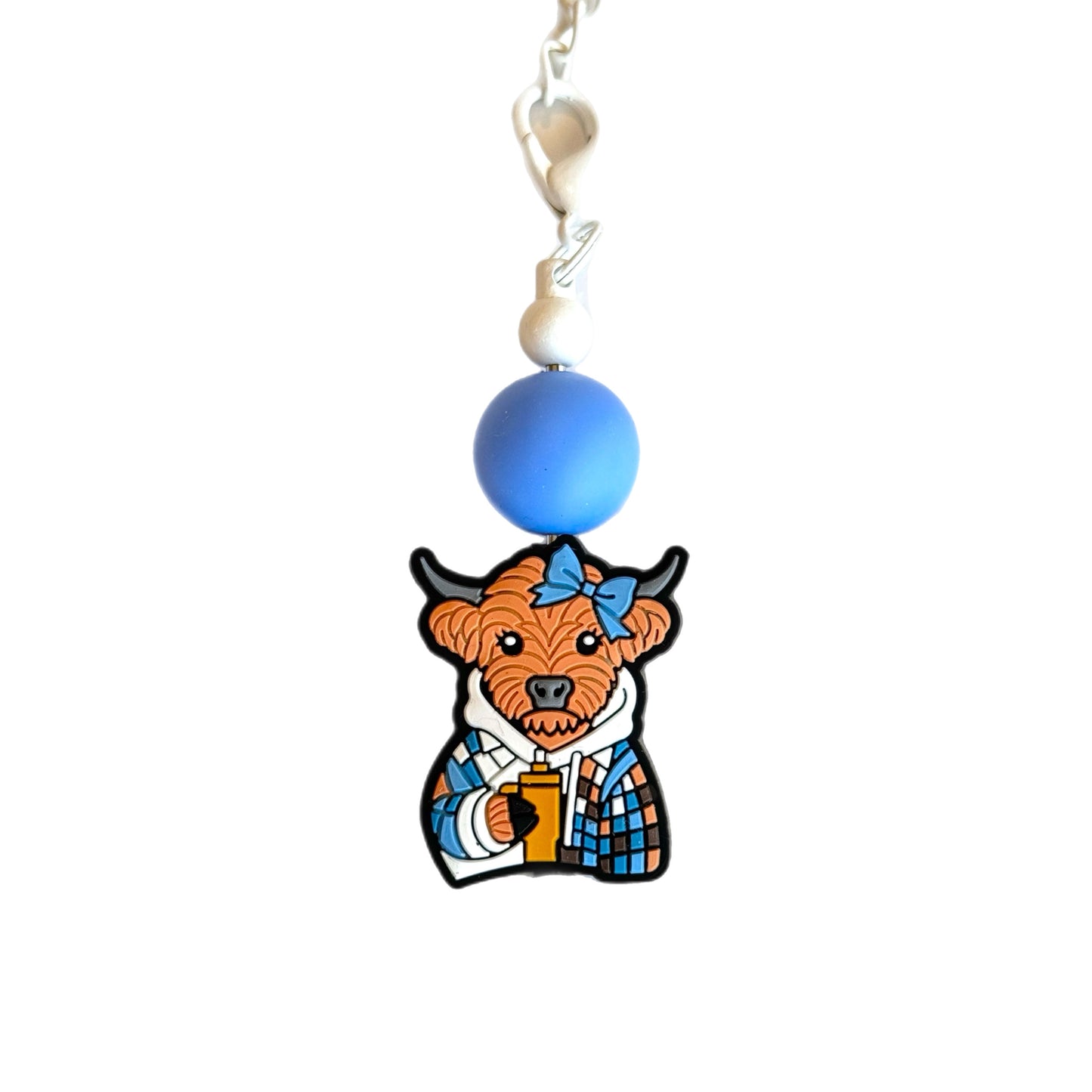 TRENDY HIGHLAND COW Charm - Tumbler Handle Charm