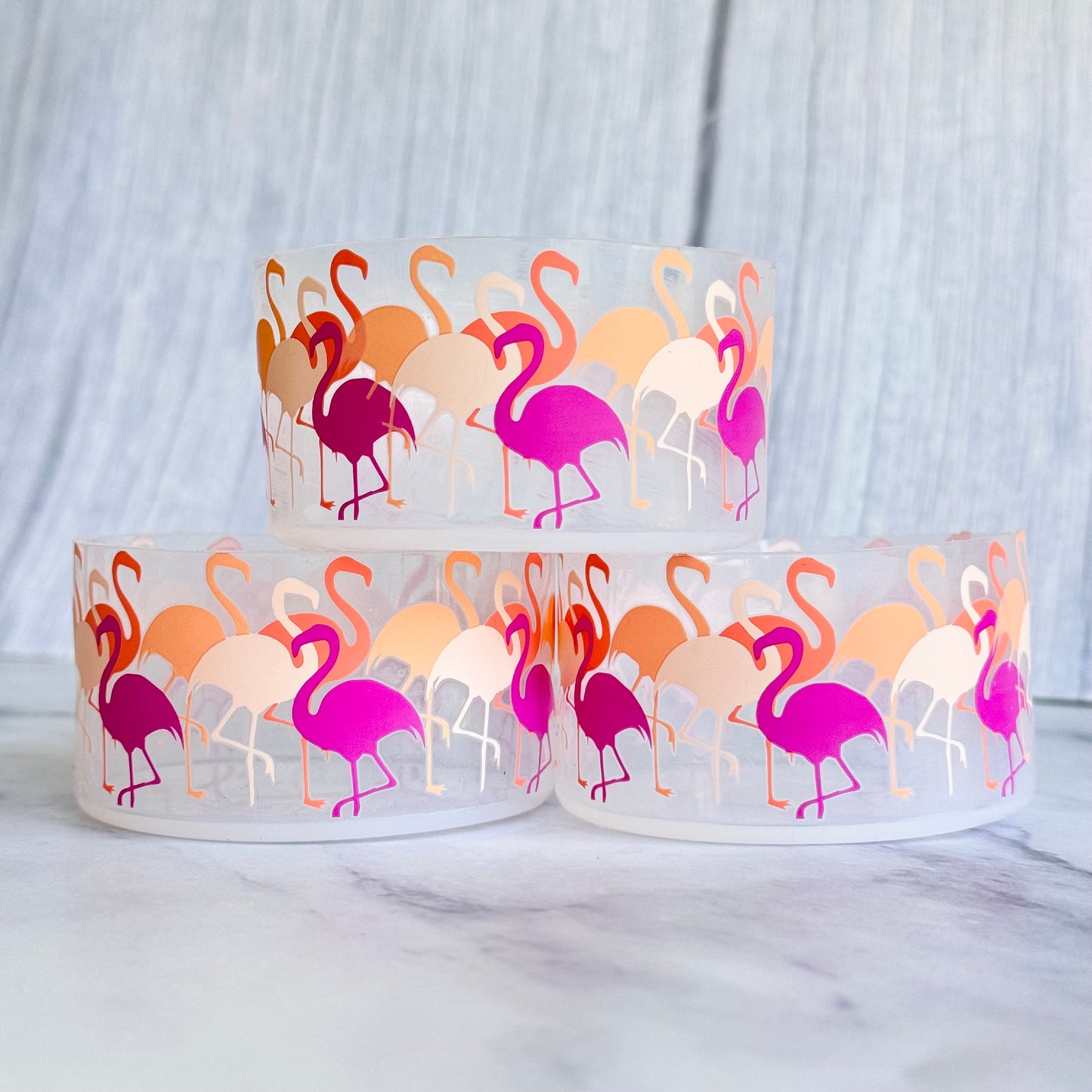 CLEAR FLAMINGOS Tumbler Boot -fits 20-40oz