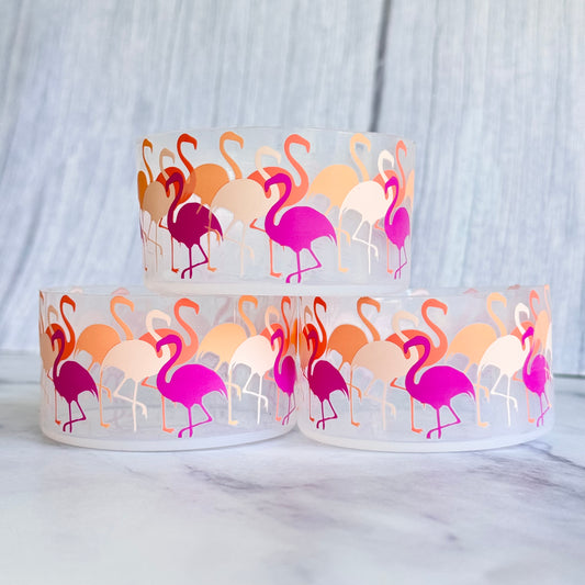 CLEAR FLAMINGOS Tumbler Boot -fits 20-40oz