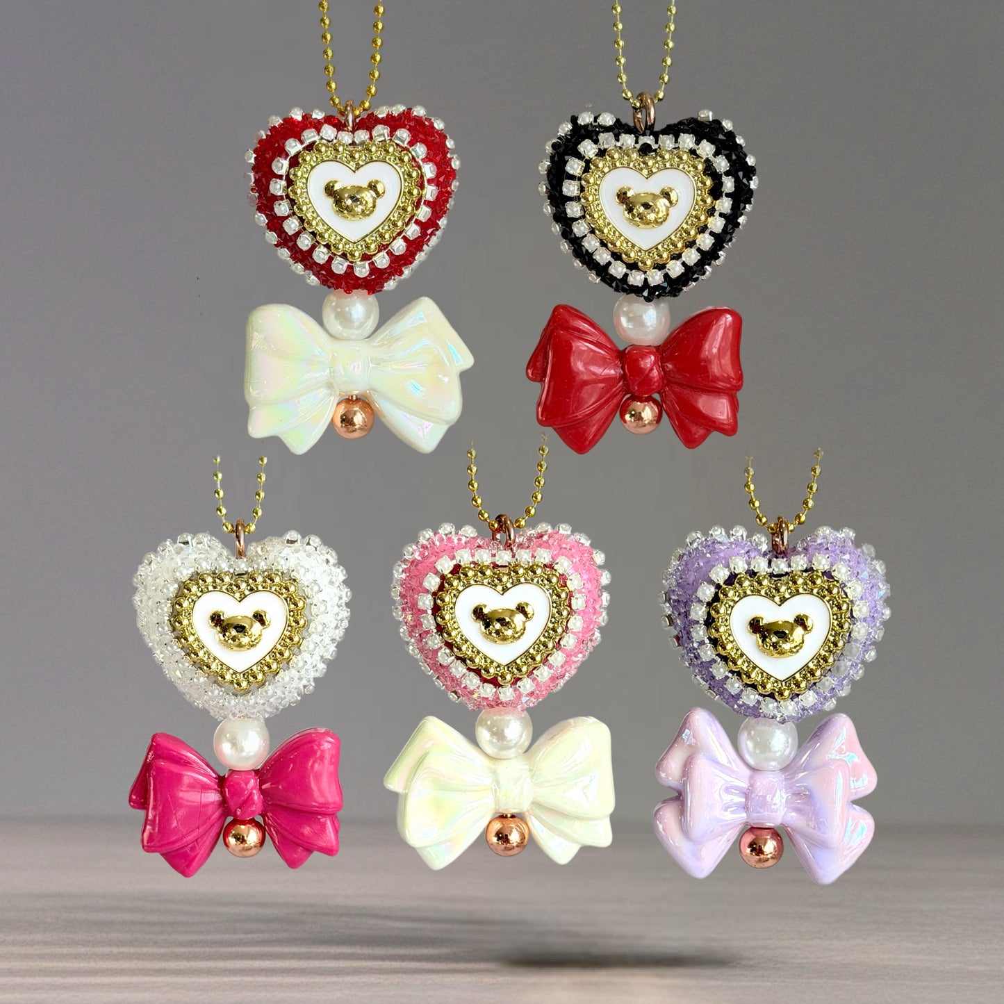 Blushing Bow Charm - Tumbler Handle Charm