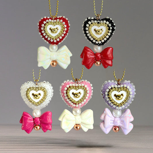 Blushing Bow Charm - Tumbler Handle Charm