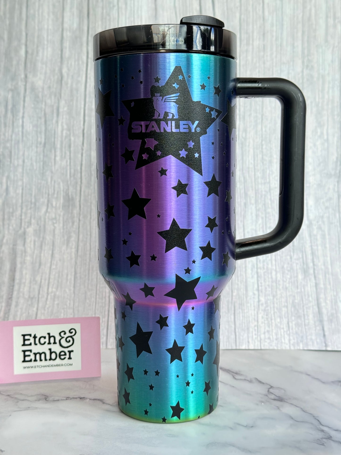 Reverse Stars Engraved Stanley 40oz- Ready to Ship- Chroma