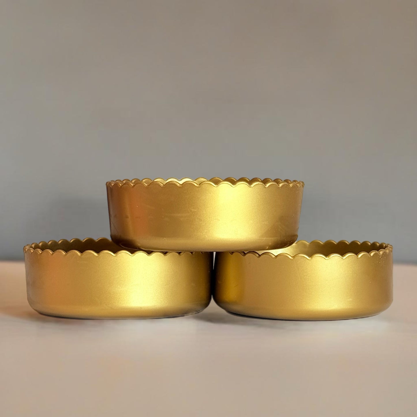 Gold Metallic 3.25” Scalloped Shorty Tumbler Boot