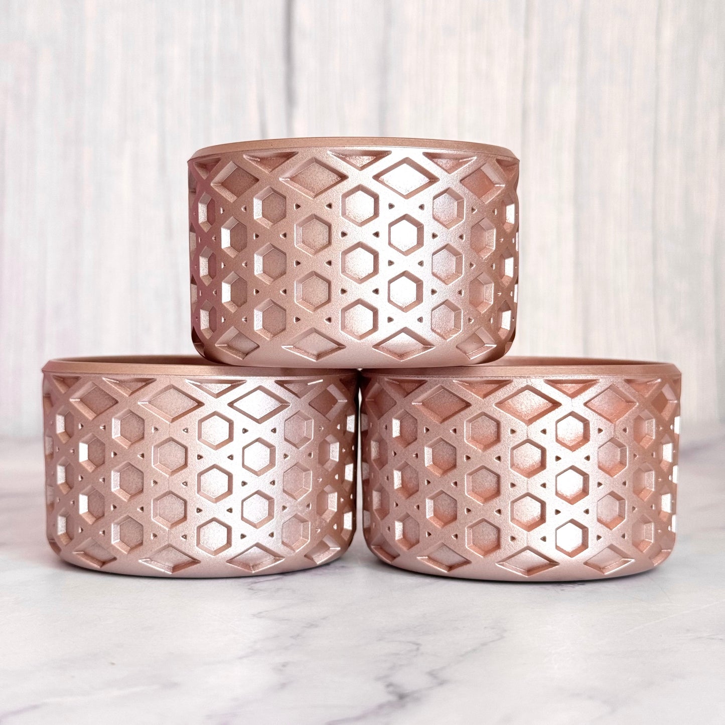 Rose Gold Metallic Waffle Tumbler Boot -Fall fits 20-40oz