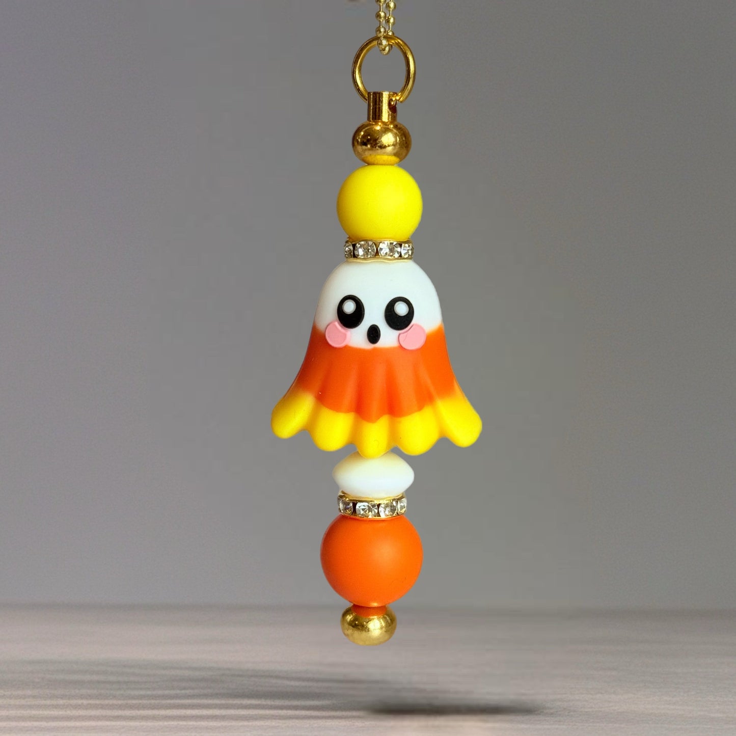 Candy Corn Ghost Charm - Tumbler Handle Charm