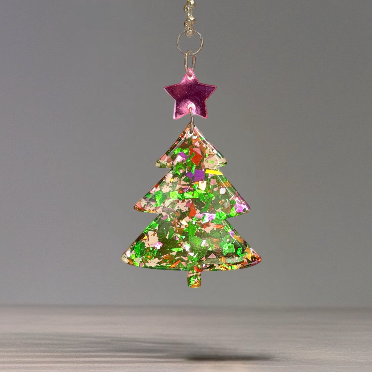 Confetti Christmas Tree Charm - Tumbler Handle Charm