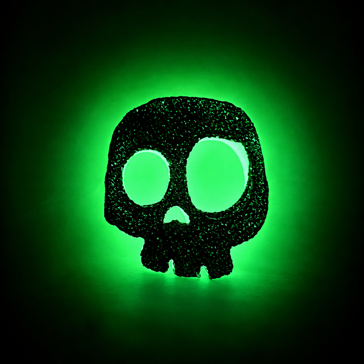 Glitter Skull Straw Charm