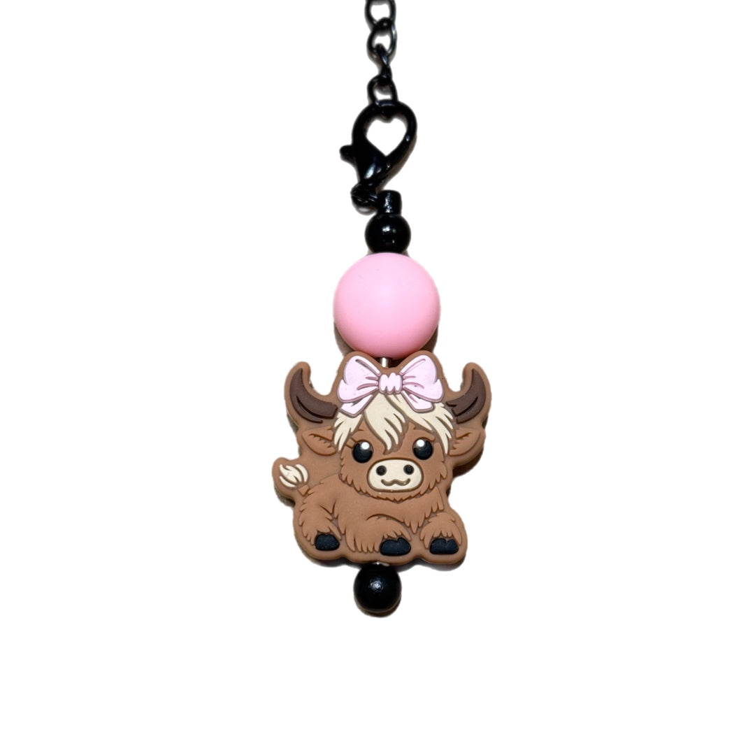 CUTIE HIGHLAND COW Charm - Tumbler Handle Charm