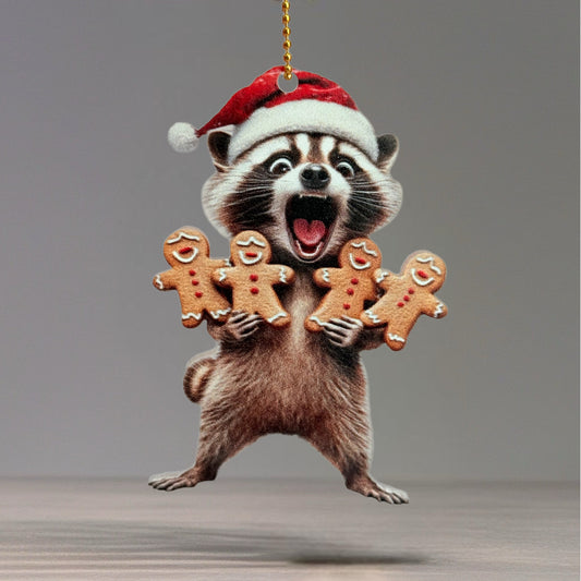 Gingerbread Raccoon Charm - Tumbler Handle Charm