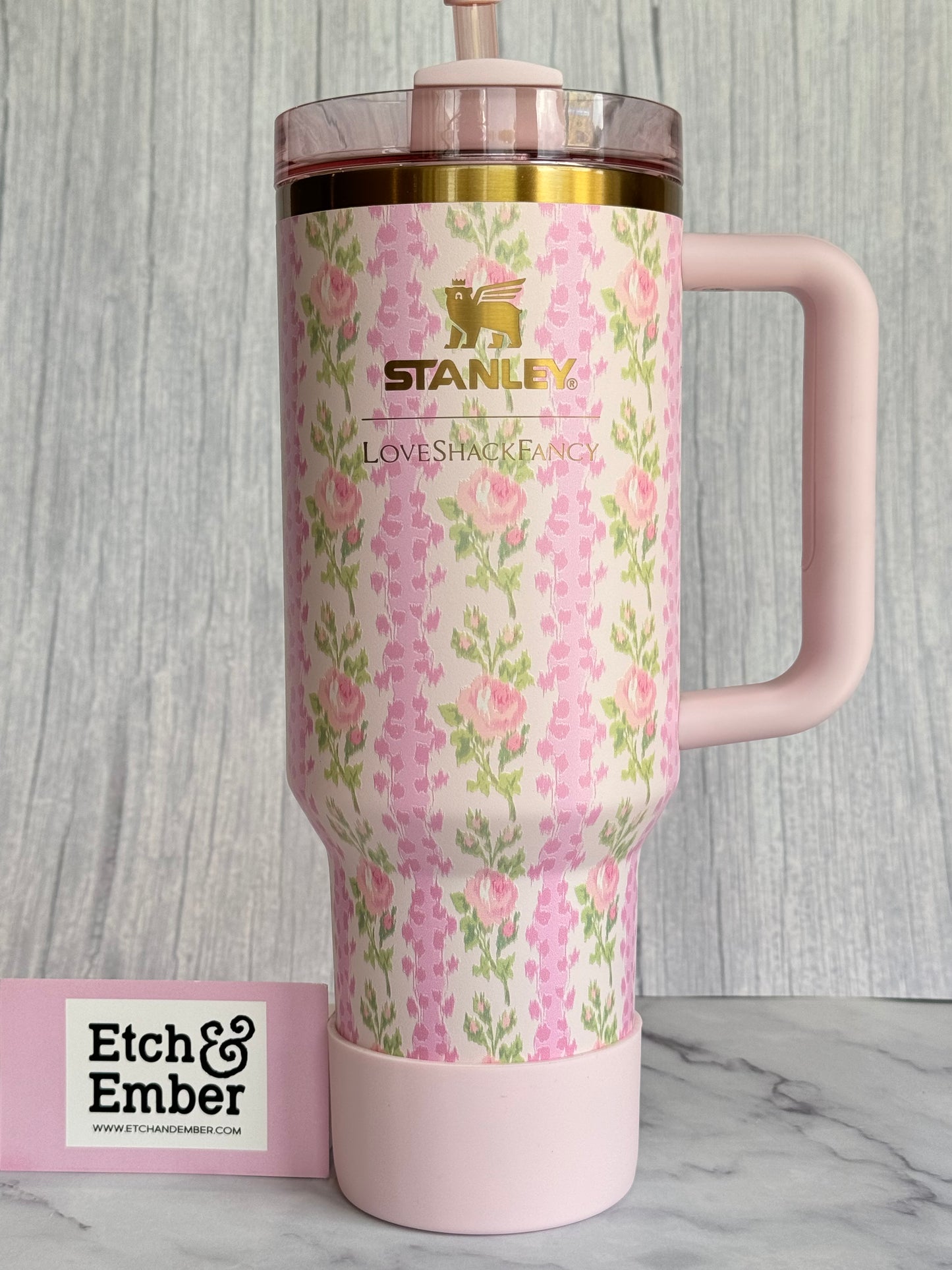 LSF Blooming Heirloom Light Pink Tumbler Boot -fits 20-40oz