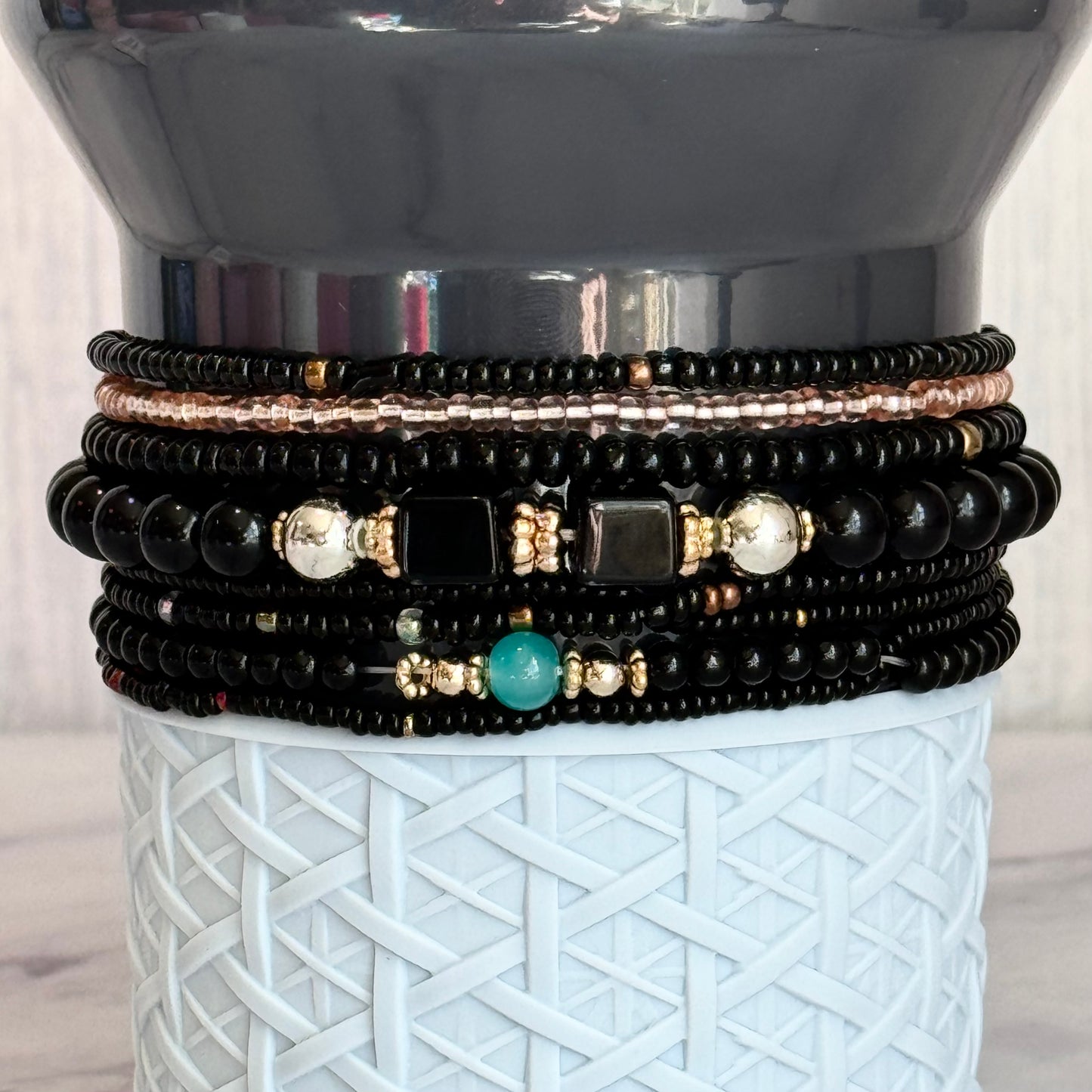 Black Tumbler Bracelet Stack -fits 30-40oz