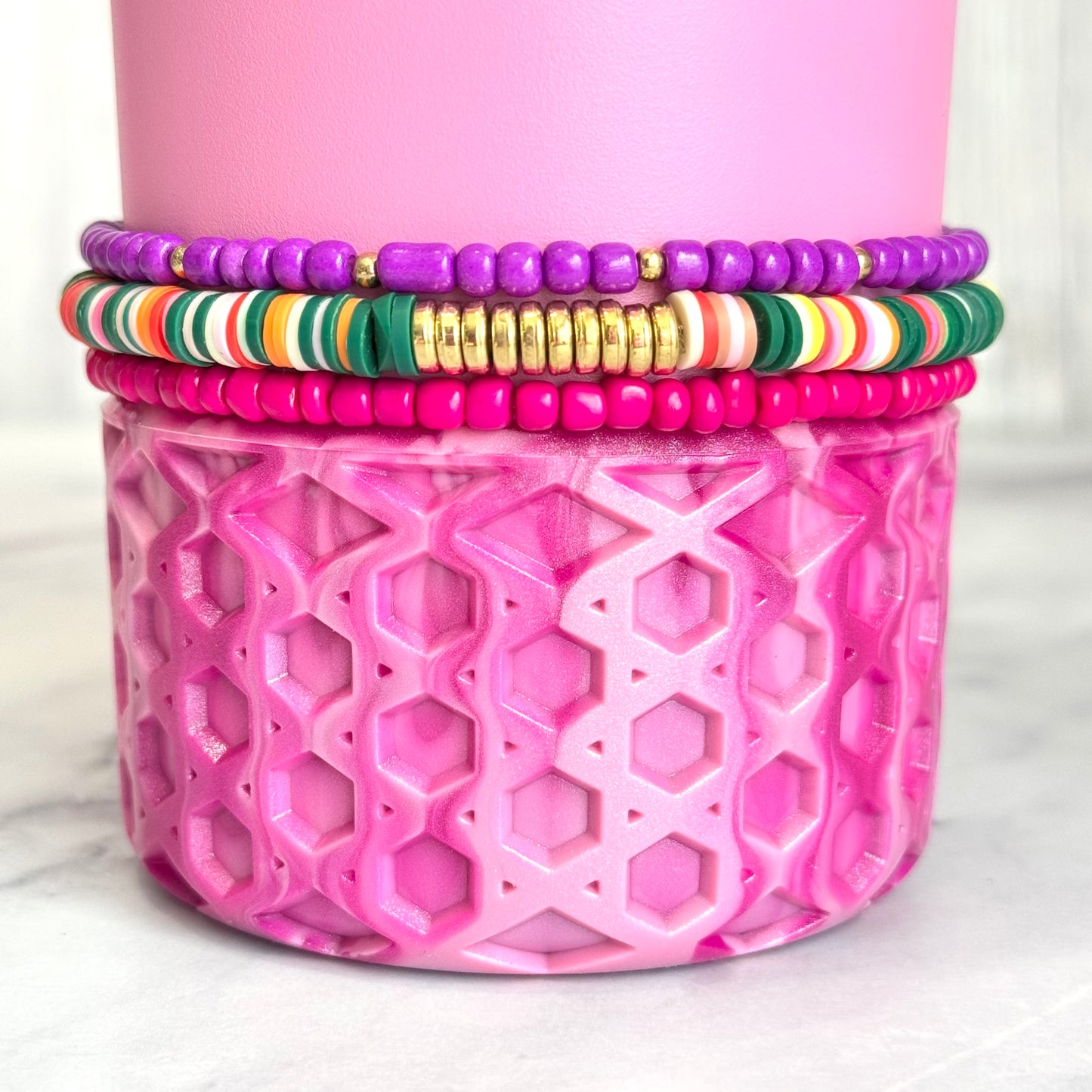 Taste the Rainbow Tumbler Bracelet Stack -fits 30-40oz