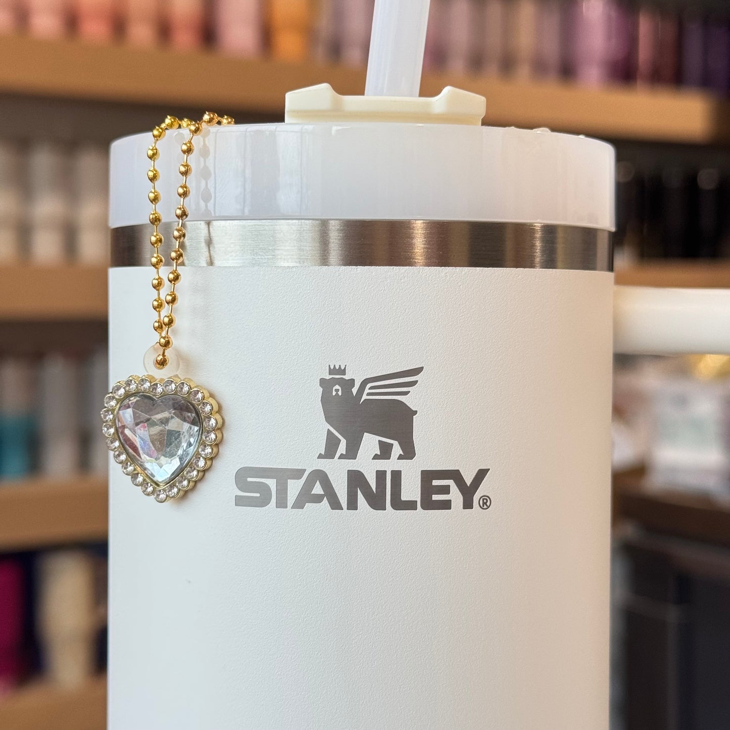 Faceted Heart Charm - Tumbler Handle Charm