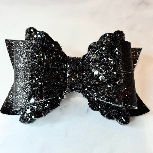 Black Glitter Tumbler Bow