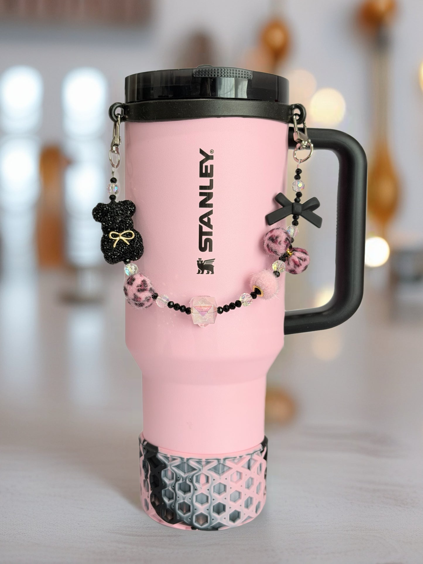 Black Tie Teddy Deluxe Tumbler Charm Necklace