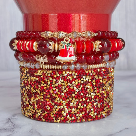 Scarlet Tinsel Tumbler Bracelet Stack -fits 30-40oz