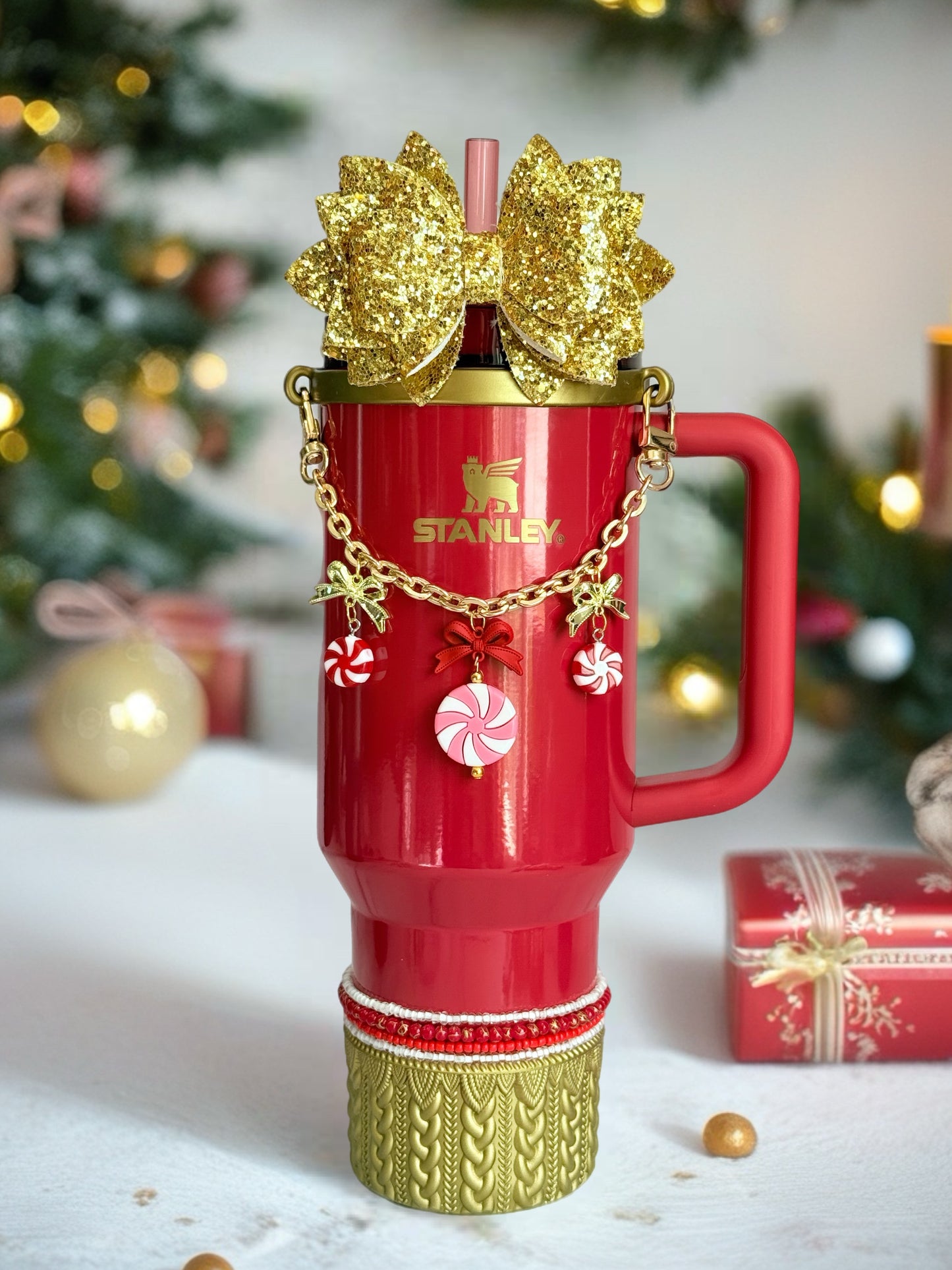 Peppermint Deluxe Tumbler Charm Necklace