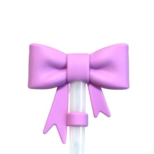 Purple 3D Bow Straw Topper