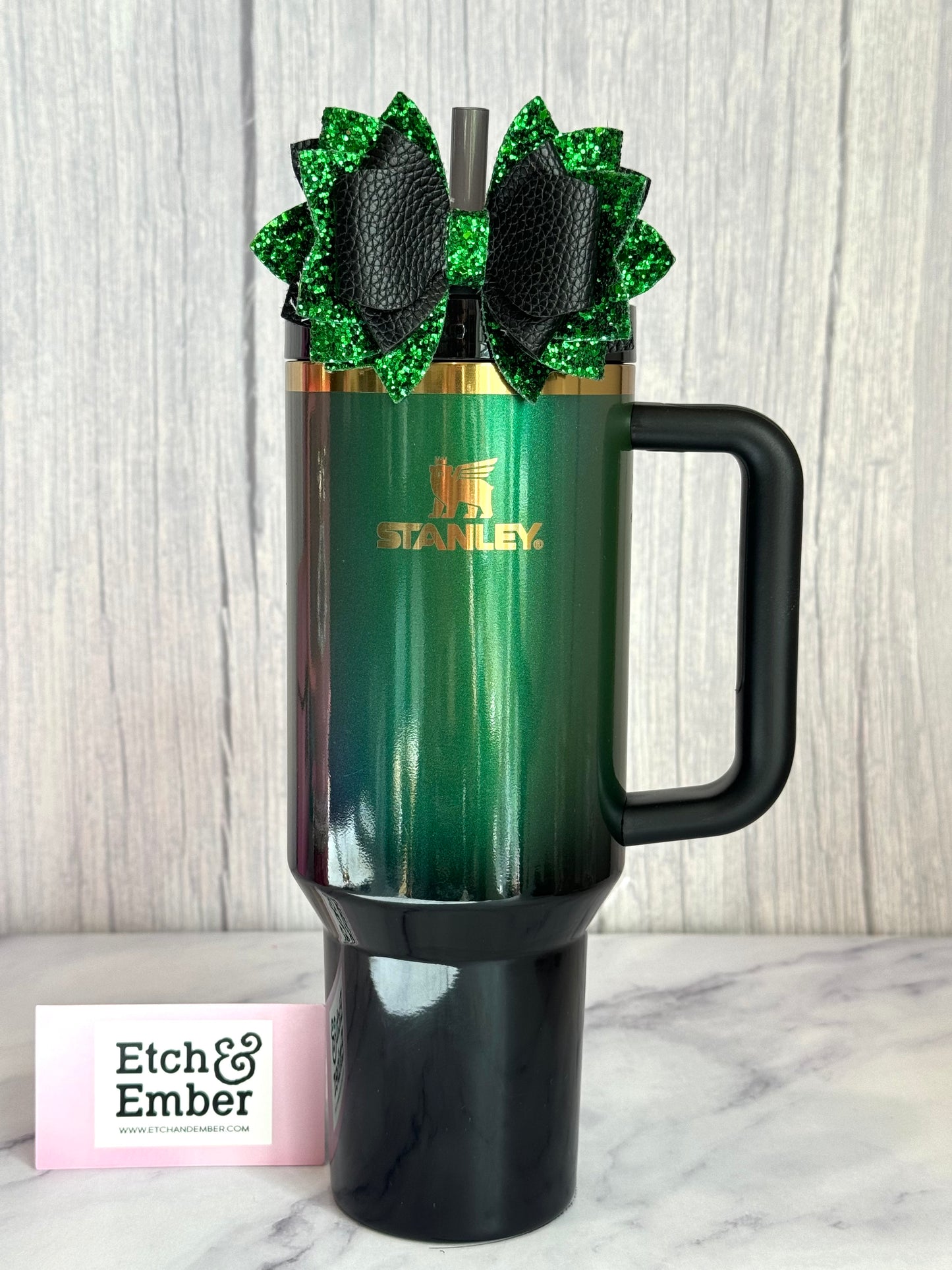 Wicked Black & Green Tumbler Bow