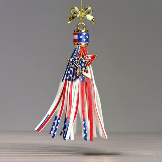 Patriotic Tassel Charm - Tumbler Handle Charm