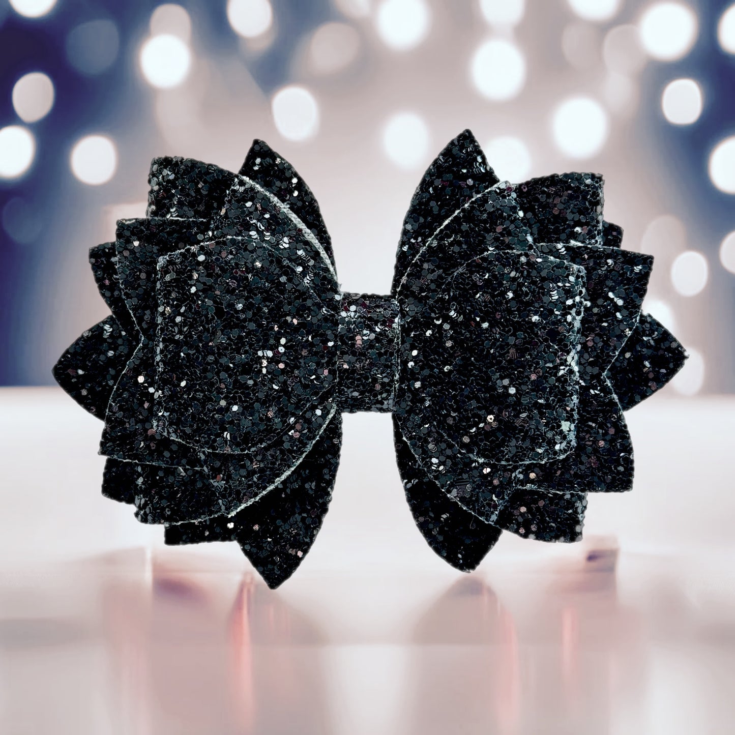 Black Glitter Tumbler Bow