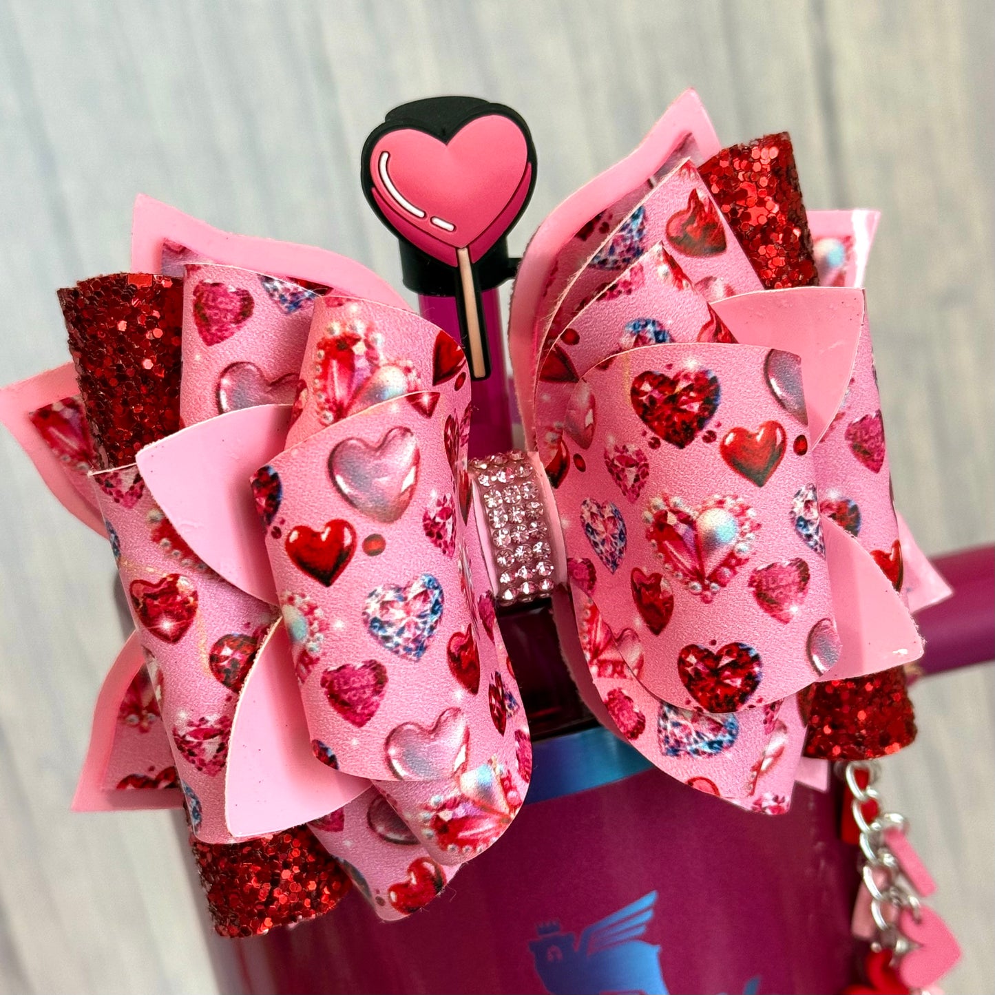 Gemstone Hearts Deluxe Tumbler Bow