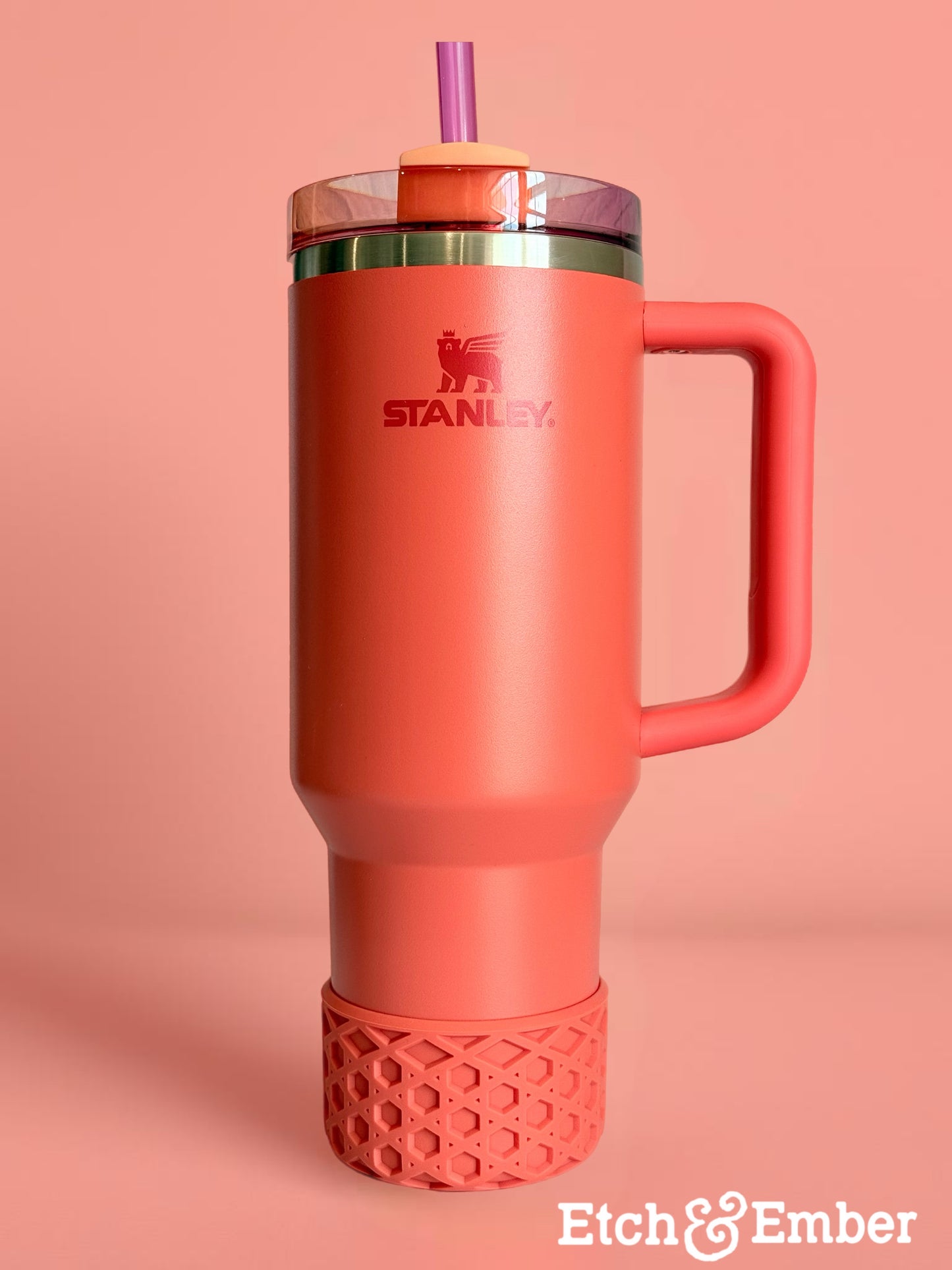 Hot Coral WAFFLE Tumbler Boot -fits 20-40oz