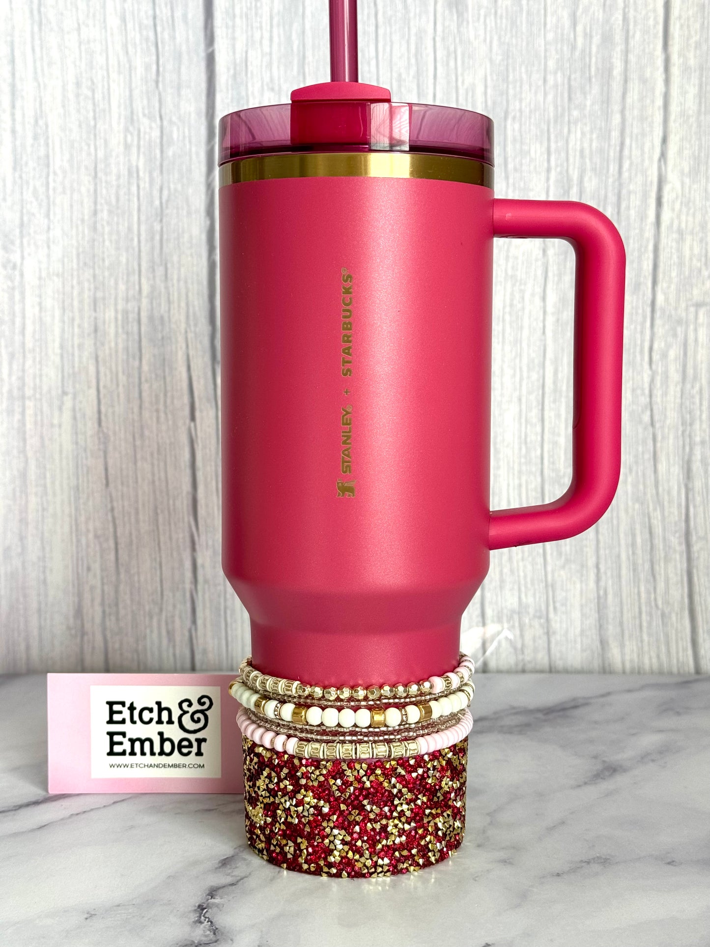 Berry Gold Druzy BLING Tumbler Boot -fits 40oz New!