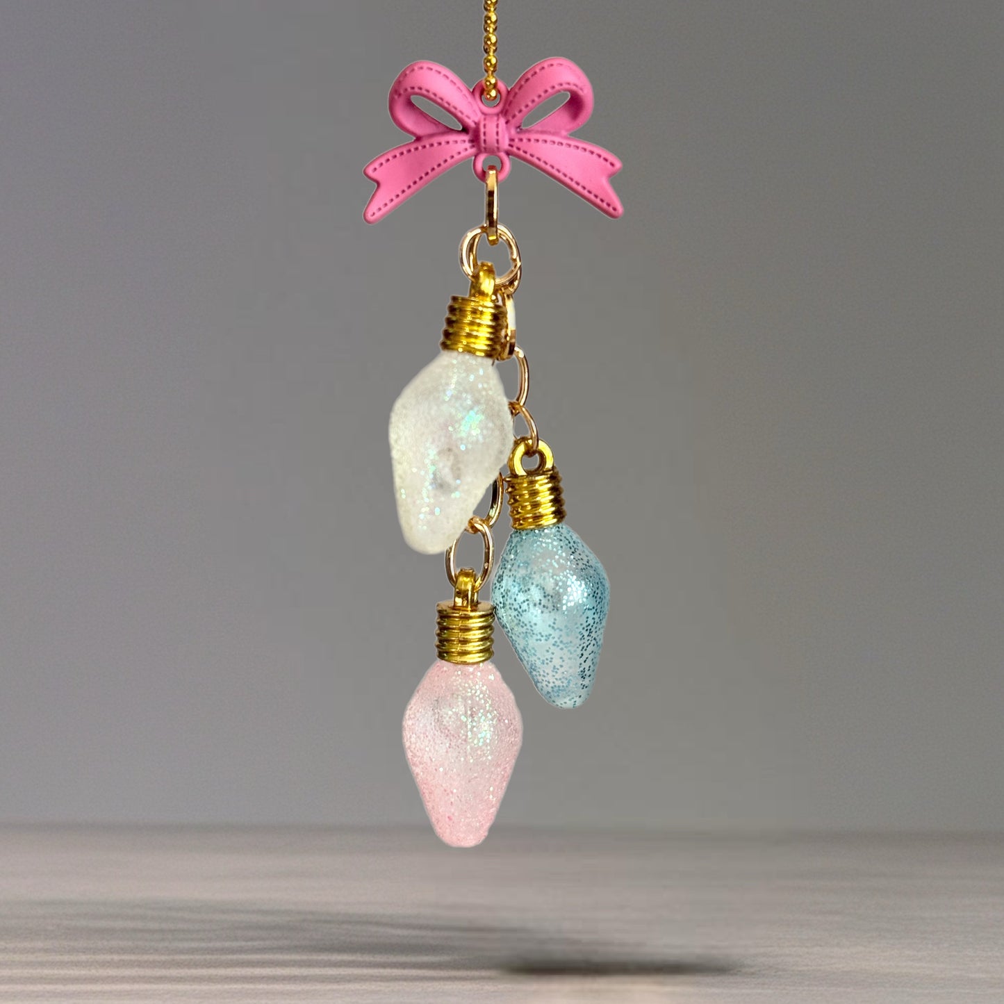 Pastel Christmas Lights Charm - Tumbler Handle Charm