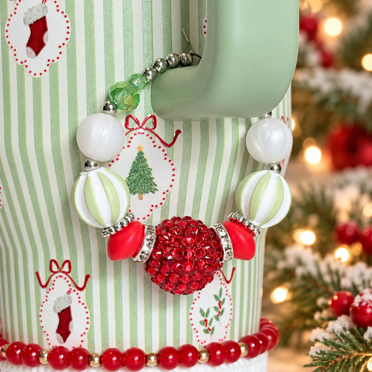 Deck The Halls Halo Charm - Tumbler Handle Charm